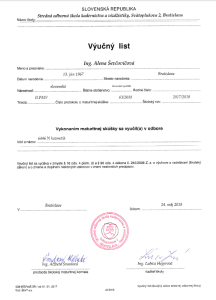 vyucny list